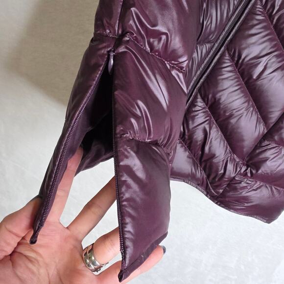 J.jill Down Burgundy Small long length Vest with Zip & Side Zip. Warm Soft Comfy - Picture 4 of 16